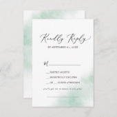 Watercolor Wash | Green Song Request RSVP Card (Vorne/Hinten)
