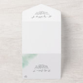 Watercolor Wash | Grüne Hochzeit All In One Einladung (Außenbereich)