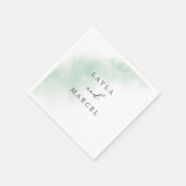 Watercolor Wash | Grüne Hochzeit Serviette (Ecke)