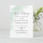 Watercolor Wash | Grüner Empfang Einladung (Stehend Vorderseite)