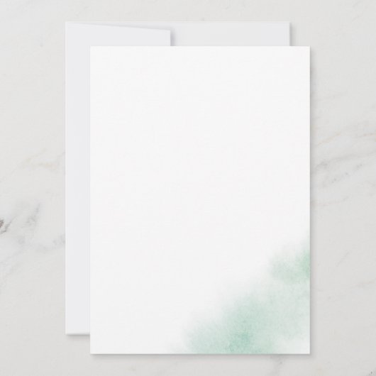 Watercolor Wash | Grüner Empfang Einladung (Rückseite)