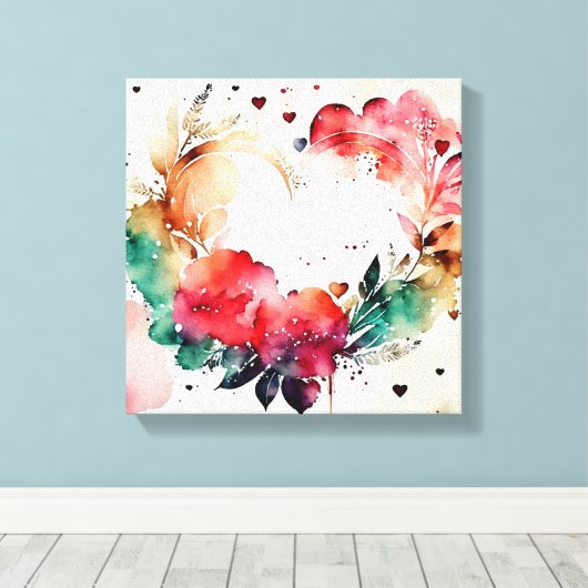 Watercolor Wash Heart # 4 Leinwanddruck (Insitu (Holzboden))