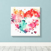 Watercolor Wash Heart # 5 Leinwanddruck (Insitu (Holzboden))