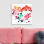 Watercolor Wash Heart # 5 Leinwanddruck (Insitu (Wohnzimmer))