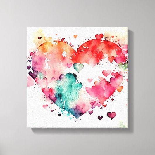 Watercolor Wash Heart # 5 Leinwanddruck (Vorderseite)