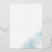 Watercolor Wash | Hochzeit von Blauen und Silberst Folieneinladung (Rückseite)
