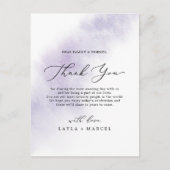 Watercolor Wash | Lila Dankeschön Empfang Card Postkarte (Vorderseite)