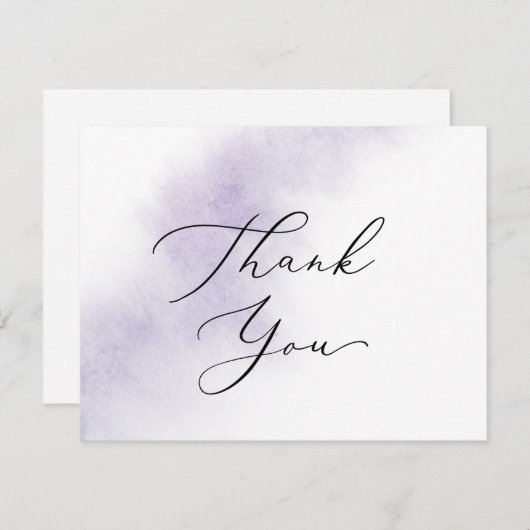 Watercolor Wash | Lila Dankeschön-Karte Dankeskarte (Vorne/Hinten)