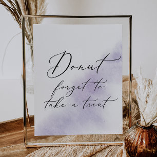 Watercolor Wash   Lila Donut Favor Wedding Poster
