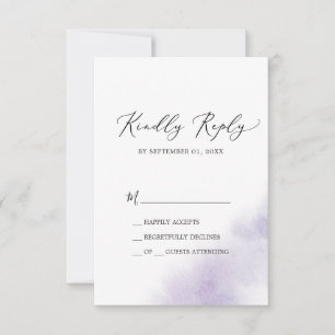 Watercolor Wash   Lila einfache RSVP-Karte RSVP Karte