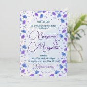 Watercolor Wash | Lila Einladung zur Hochzeit (Stehend Vorderseite)