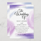 Watercolor Wash | Lila Einladung zur Hochzeit (Vorne/Hinten)