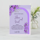 Watercolor Wash | Lila Einladung zur Hochzeit (Stehend Vorderseite)