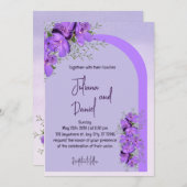 Watercolor Wash | Lila Einladung zur Hochzeit (Vorne/Hinten)