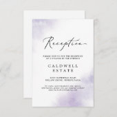 Watercolor Wash | Lila Einsteckkarte für Empfang Begleitkarte (Vorne/Hinten)