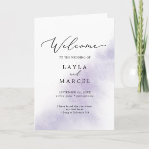 Watercolor Wash   Lila geflochtene Hochzeit Programm