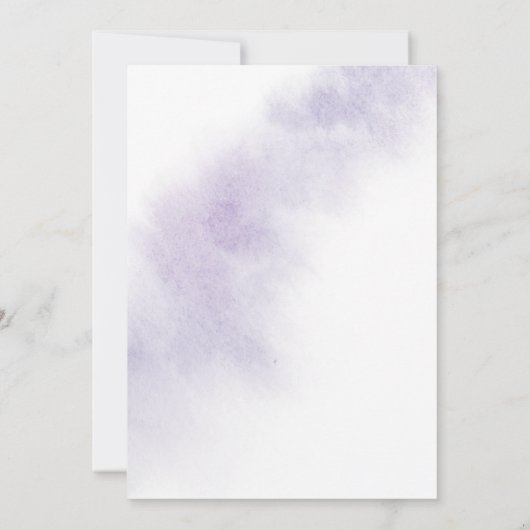Watercolor Wash | Lila Hochzeit Einladung (Rückseite)