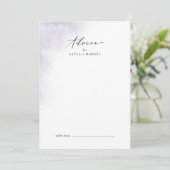 Watercolor Wash | Lila Hochzeit Hinweiskarte (Stehend Vorderseite)