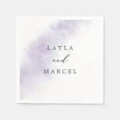 Watercolor Wash | Lila Hochzeit Serviette (Vorderseite)