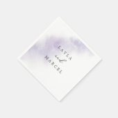Watercolor Wash | Lila Hochzeit Serviette (Ecke)