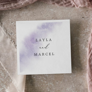 Watercolor Wash Lila Hochzeit Serviette