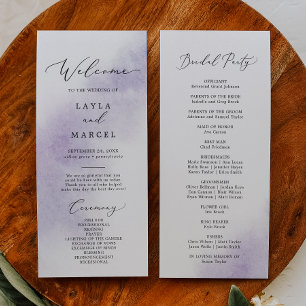 Watercolor Wash Lila Hochzeit von Brautpartys Programm