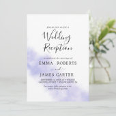 Watercolor Wash | Lila Hochzeitsempfang Einladung (Stehend Vorderseite)