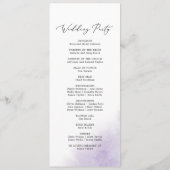 Watercolor Wash | Lila Hochzeitsprogramm Programm (Rückseite)