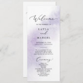 Watercolor Wash | Lila Hochzeitsprogramm Programm (Vorne/Hinten)