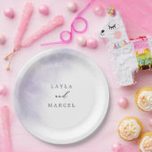 Watercolor Wash | Lila Hochzeitstorte Pappteller (Party)