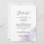 Watercolor Wash | Lila in einer Hochzeit Einladung (Rückseite)