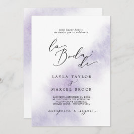 Watercolor Wash | Lila La Boda De Wedding Einladung