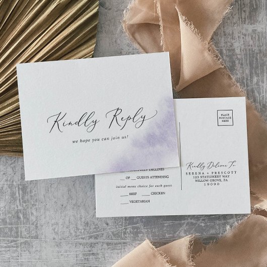 Watercolor Wash | Lila Menu UAWG Postcard Einladungspostkarte