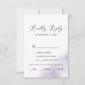 Watercolor Wash | Lila RSVP-Karte RSVP Karte (Vorderseite)