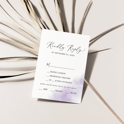 Watercolor Wash | Lila RSVP-Karte RSVP Karte