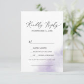 Watercolor Wash | Lila Song Request RSVP Card (Stehend Vorderseite)