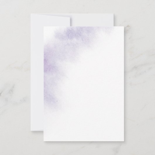 Watercolor Wash | Lila Song Request RSVP Card (Rückseite)