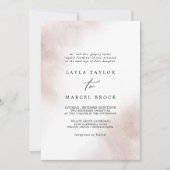 Watercolor Wash | Traditionelle Hochzeit mit Blush Einladung (Vorderseite)
