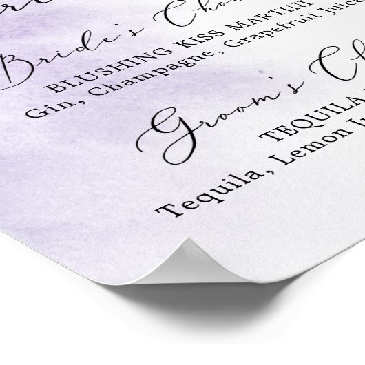 Watercolor Wash | Unterschrift für Lila Unterschri Poster (Ecke)