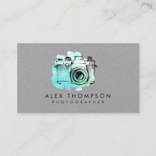 Watercolor Wash Vintage Filmkamera Fotograf Visitenkarte