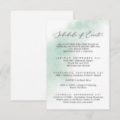 Watercolor Wash | Zeitplan für Grüne Wochen Begleitkarte (Vorne/Hinten)