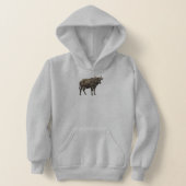 Watercolor Water Buffalo Illustration Hoodie (Ablage )
