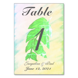 Watercolor Watercolor-Hochzeitstisch für tropische Tischnummer