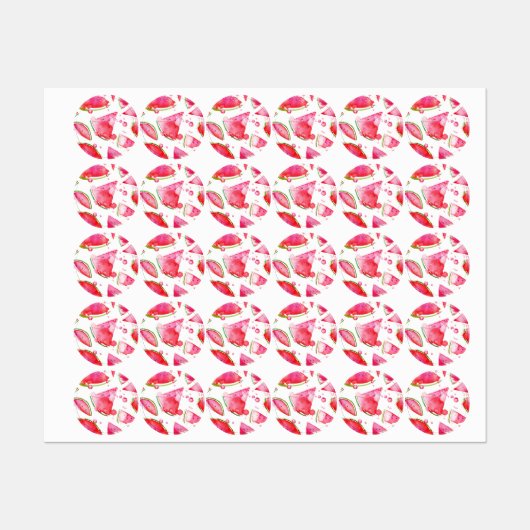 Watercolor Watermelon 1 Etiketten (Blatt)