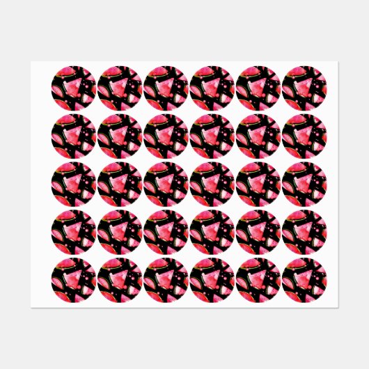 Watercolor Watermelon 2 Etiketten (Blatt)