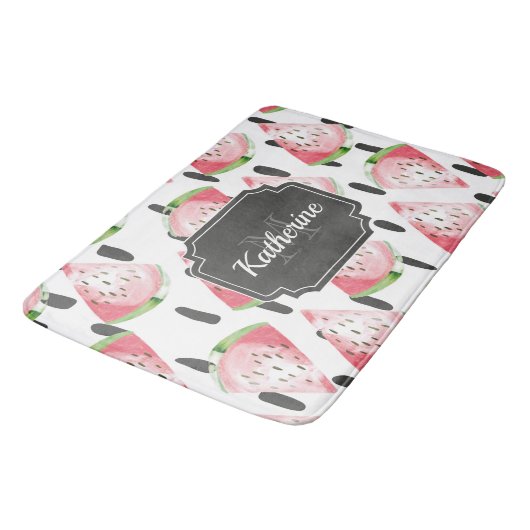 Watercolor Watermelon Badematte (Schrägansicht)