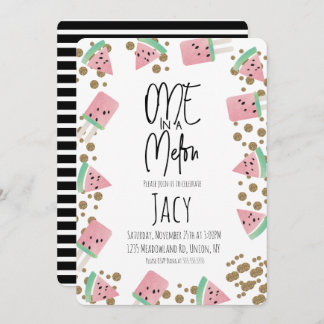 Watercolor Watermelon Confetti Glitzer Triomphe Einladung