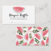 Watercolor Watermelon Diaper Raffle Ticket Begleitkarte (Vorne/Hinten)