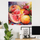 WATERCOLOR WATERMELON FOTO PRINT POSTER (Heimbüro)