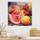 WATERCOLOR WATERMELON FOTO PRINT POSTER (Küche)